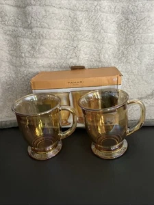 Set 2 tazzine da caffè Tahari Home iridescenti nuove con scatola 15,9 oz - Foto 1 di 5