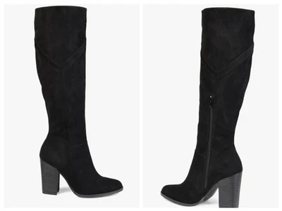 New Damage Box Journee Collection Womens US 12 Wide Calf Kyllie Faux Suede Boots - Image 1 of 4
