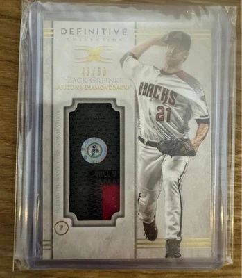 2017 Topps Definitive Zack Greinke Patch Card Limited Edition 50 Arizona Diamon - Image 1 of 2