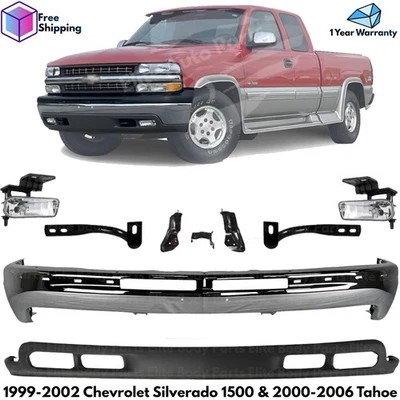 Front Bumper Chrome Kit For 1999-2002 Chevrolet Silverado 1500 & 2000-2006 Tahoe Foto 1 de 4