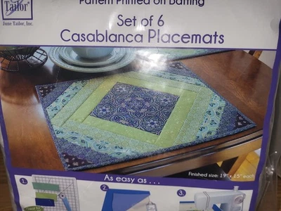 June Tailor Quilt As You Go Casablanca Placemat Pattern Set of 6 Pattern/Batting - Image 1 of 4