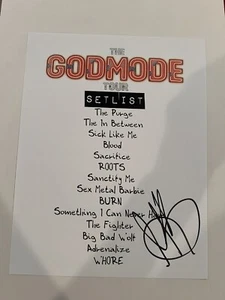 Maria Brink Signed GODMODE Tour Set list - Picture 1 of 2