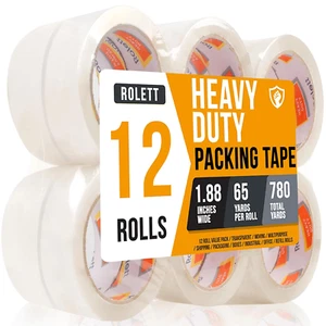 Strapazierfähiges transparentes Packband 12 Rollen 65 Yards für Versandkartons - Bild 1 von 11