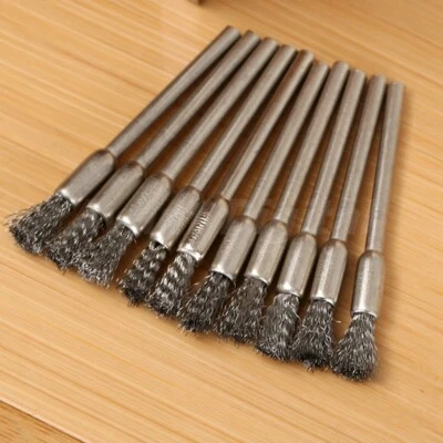 5mm Stainless Steel Wire Brush Die Grinder Shank Power Rotary Drill Tool 10PCS - Image 1 of 4