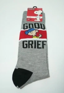 Good Grief Charlie Brown Crew Socks Peanuts Gang Novelty Casual Gift Snoopy - Picture 1 of 3