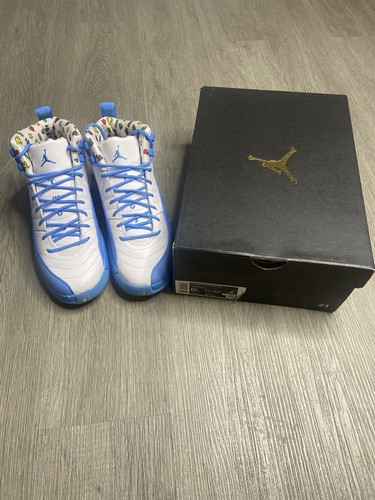 Scarpa unisex Air Jordan 12 Retro Emojis GS taglia 6 5 anni blu bianco DQ4365 114
