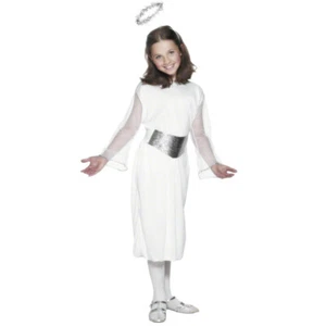Kinder Engelskostüm L 145-158cm Kinderkostüm weiß Engel Kostüm Kind 10-12 Jahre - Bild 1 von 1