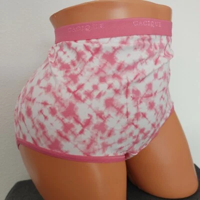 NWT LANE BRYANT CACIQUE COTTON FULL BRIEF PLUS 22/24 PANTY PINK WHITE TIE DYE  - Image 1 of 4