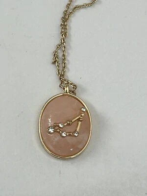 Colgante de oro amarillo lleno de zodiaco Capricornio circonita cúbica con dije B13 Foto 1 de 4