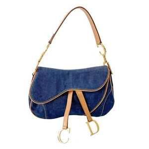 Bolso DIOR Doble Sillín en Denim con Herrajes Dorados - Imagen 1 de 18