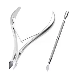 New Stainless Steel Nail Cuticle Cutter Nipper Clipper & Spoon Cuticle Pusher US - Picture 1 of 6