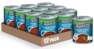 (12 Pack) Progresso Reduced Sodium Creamy Tomato Soup with Basil, 19 Ounce - Picture 1 of 6
