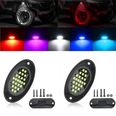 2Pc LED Rock Light Underbody Single Color Lights For Jeep Offroad Truck Car Boat - Image 1 of 4