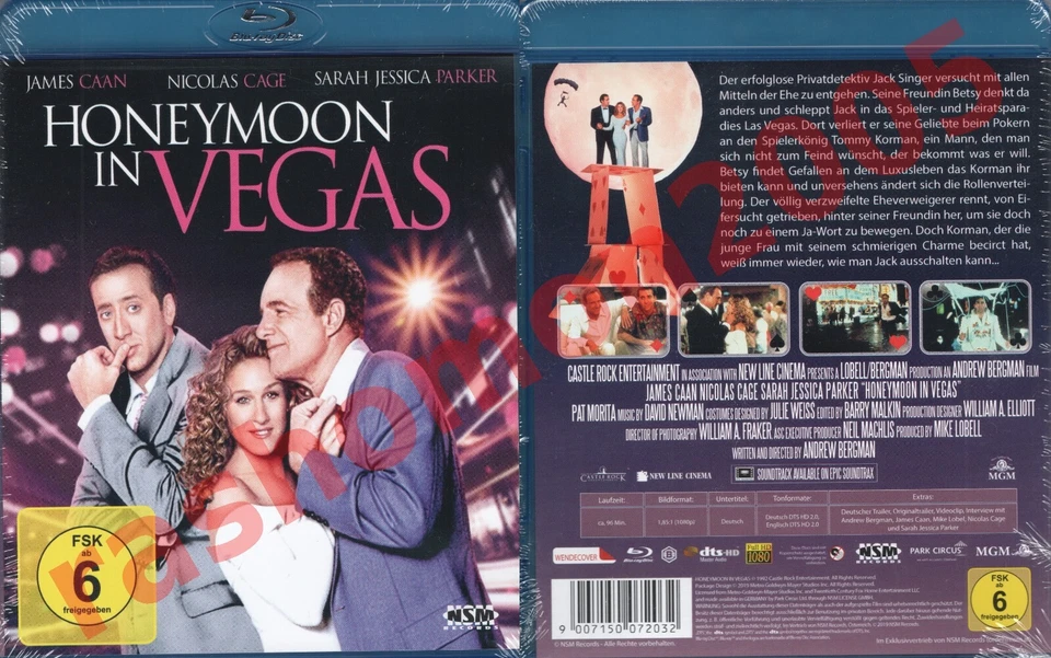 Blu-ray HONEYMOON IN VEGAS 1992 Nicolas Cage Sarah Jessica Parker Region B NEW - Image 1 of 1