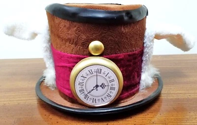 ALICE IN WONDERLAND ~ MAD HATTER ~ WHITE RABBIT TOP HAT ADULT COSTUME BUNNY EARS - Image 1 of 4