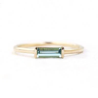 0,30 Ct Aquamarin Verlobungs Solitär Ring 14k Massiv Gelbgold - Bild 1 von 4