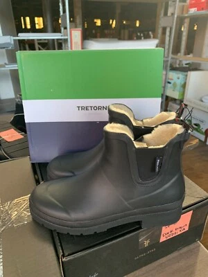 NUEVAS Botas de Lluvia Cortas Tretorn Lina Para Mujer Impermeables Chelsea Negras - Elige Talla Foto 1 de 4