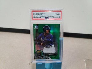 Kyle Lewis 2018 Bowman Chrome Scouts Top 100 Green Refractor /99 PSA 9 T4583