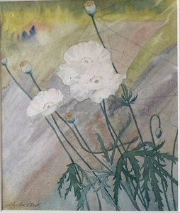 Christian Dull (Philadelphia 1902-1982) Poppies, Spider Web, exhibited PAFA 1927 - Picture 1 of 7