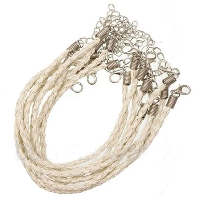 Кожаное ожерелье искусственного плетеный или круглый 1,5 - 3 мм 10 цветов! с застежкой омар - Изображение 1 из 4