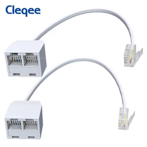 Two Way Telephone Splitters RJ11 Male to Dual Female Cable 6P4C for Landline - Picture 1 of 7