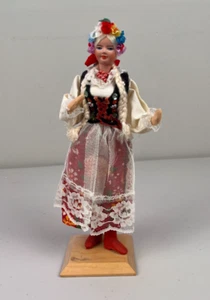 Vintage Polnische Frau Puppe Handarbeit KRAKAU KRAKAU Volkskunst Figur POLEN MADE - Bild 1 von 6
