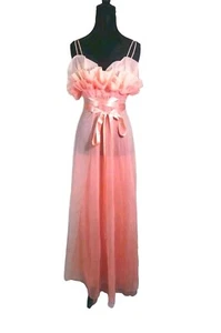 1950s Vanity Fair Two Tone Pink Negligee Nightgown Nightie Layered Old Hollywood - Picture 1 of 11