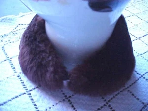 Cuello Oso de Peluche Muñeca Ropa Marrón Imitación Piel Marrón Faille Forro Gancho De Colección - Imagen 1 de 8