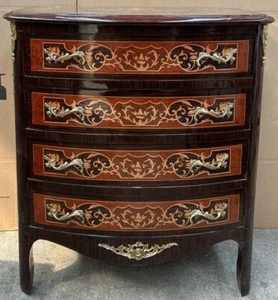 Casa Padrino Barock Kommode Dunkelbraun / Braun Intarsien / Gold - Barockstil - Bild 1 von 1