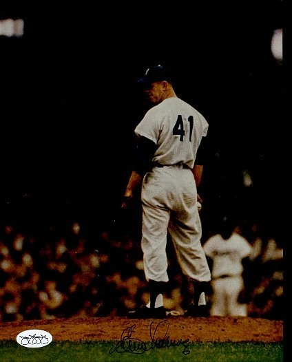 Clem Labine Brooklyn Dodgers Signed Jsa Sticker 8x10 Photo Authentic Autograph - Image 1 of 1