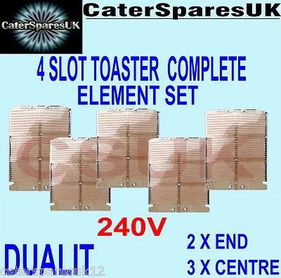 DUALIT 4 SLOT SCHEIBEN TOASTER KOMPLETTELEMENT SET 2 X ENDE 3 X MITTELTEILE ERSATZTEILE