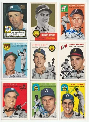 AUTO Autograph Signed 1952 1953 1954 Topps Archives 9 CARD  LOT  VINTAGE - Image 1 of 2