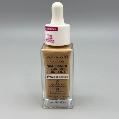 Wet N Wild Barefocus, Niacinamide Skin Tint, 1116320 Medium Beige, 1.08 fl oz - Image 1 of 3