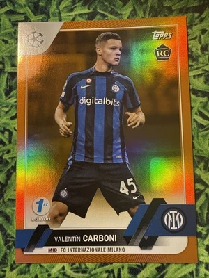 2022-23 Topps UEFA 1st Edition Valentin Carboni Orange /25 - Image 1 of 2