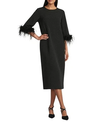 Preston & York Feather Sleeve Black Dress | Size [12] | Elegant Cocktail - Image 1 of 4