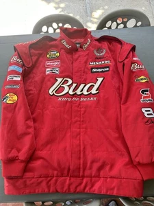 DALE EARNHARDT JR #8 BUD KING OF BEER RED TWILL JACKET 3XL BY CHASE - Picture 1 of 10