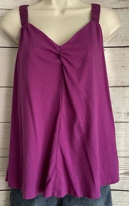Soft Surroundings Tongass Tank Top sz Medium Purple Elastic Straps Style 2EC43 - Picture 1 of 9