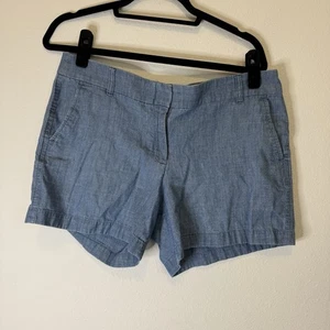 J Crew 5" classic chambray Blue shorts 100% Cotton Size Women's 12 - Picture 1 of 6