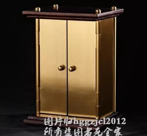 Altare buddista in legno ottone santuario Butsudan dio divinità zen santuario decorazione casa - Foto 1 di 3