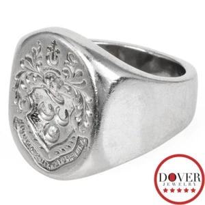 Estate Platinum Mens Motif Signet Band Ring 23.2 Grams NR - Picture 1 of 5