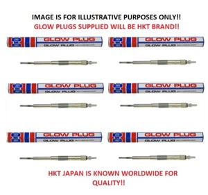 x6 Glow Plugs (HKT JAPAN) For Nissan Patrol Y60 2.8TD (RD28) 8/1988-10/1997 - Picture 1 of 1