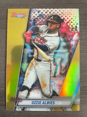 2019 Bowman's Best Ozzie Albies - GOLD Refractor #54 - 2nd year - serial 21/50 - Image 1 of 2