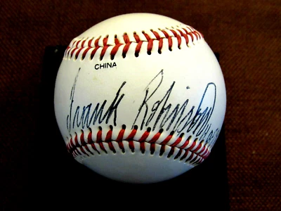 FRANK ROBINSON HOF 82 REDS ORIOLES SIGNED AUTO VTG FIELD OF DREAMS BASEBALL JSA  - Image 1 of 4