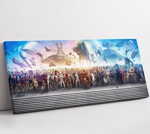 Star Wars Personajes Completos Panorama Lienzo Arte de Pared Conjunto Película Arte - Imagen 1 de 4