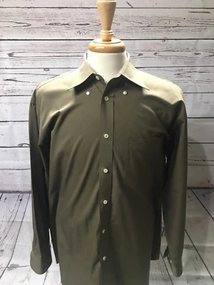 Nordstom 100% Cotton Men’s Large Button Down Dress Shirt Brown/Khaki - Image 1 of 4
