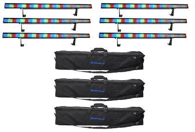 6) Chauvet COLORSTRIP 4 Ch. DMX Multi-Color DJ Light Bar/Color Strips+Carry Case - Image 1 of 4