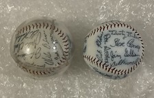 MLB LA Dodgers and SF Giants Printed Team Autographed Ball. Late 1970s