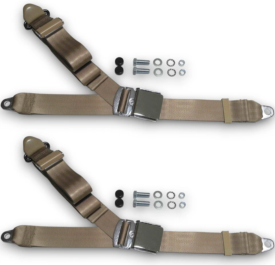 Cinturón Seguridad Cinturón Tres Puntos Cromo Beige para Porsche 924 Set Foto 1 de 1