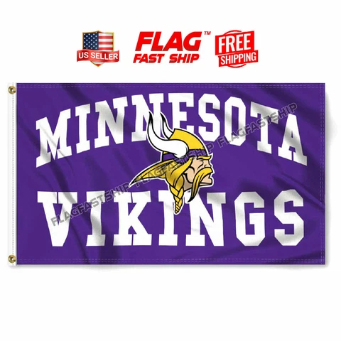 Minnesota Vikings 3X5 Flag Man Cave Banner Football New US Seller FREE Shipping Cover