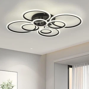Vikaey Modern LED Ceiling Light, 8 Rings Flush Mount Ceiling Light,Ceiling Light - Picture 1 of 6